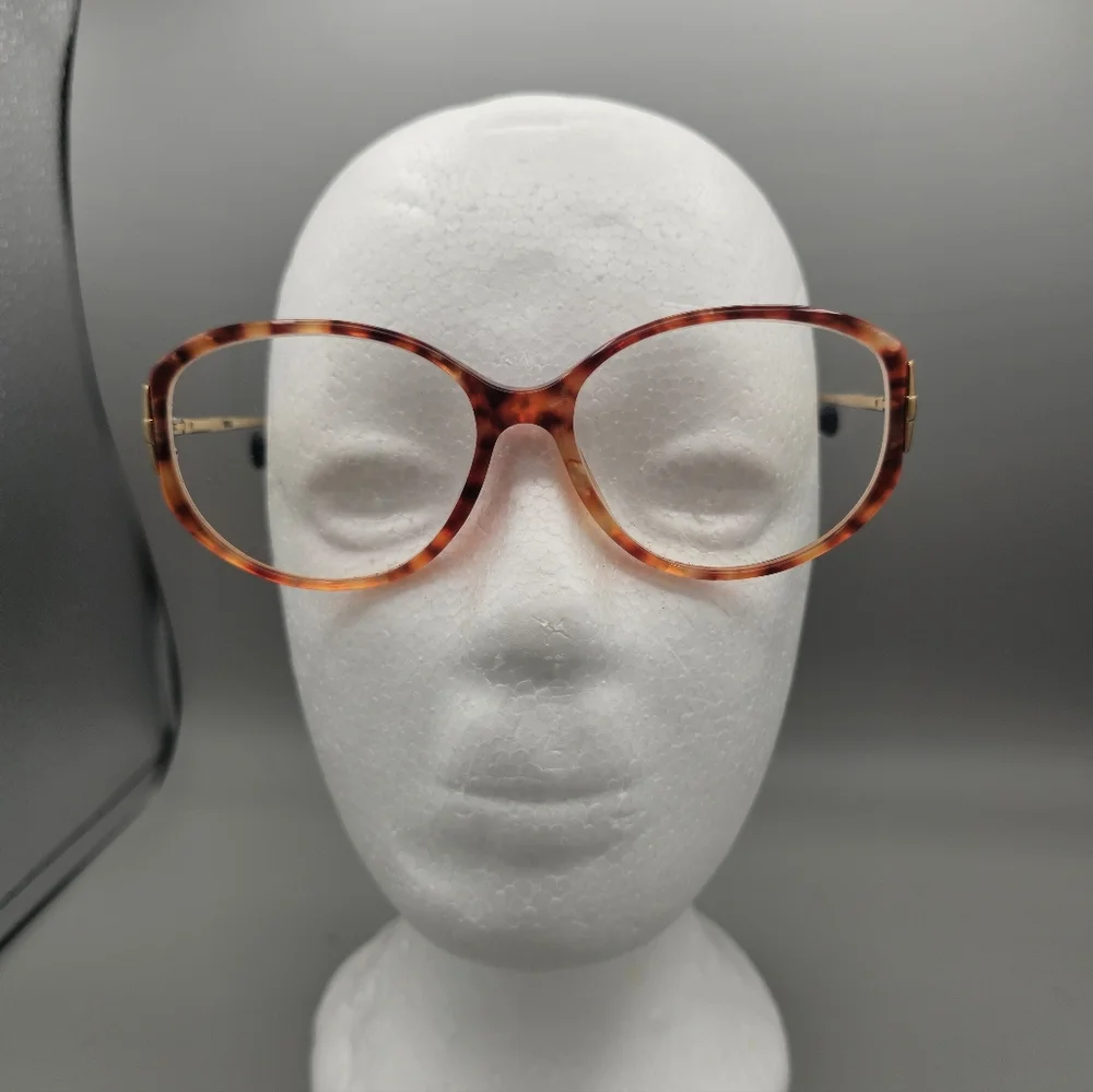 Vtg Gucci GG 2343 Eyeglasses Tortoise Shell Gold Oversized 130‎ Oval Frame Flaw